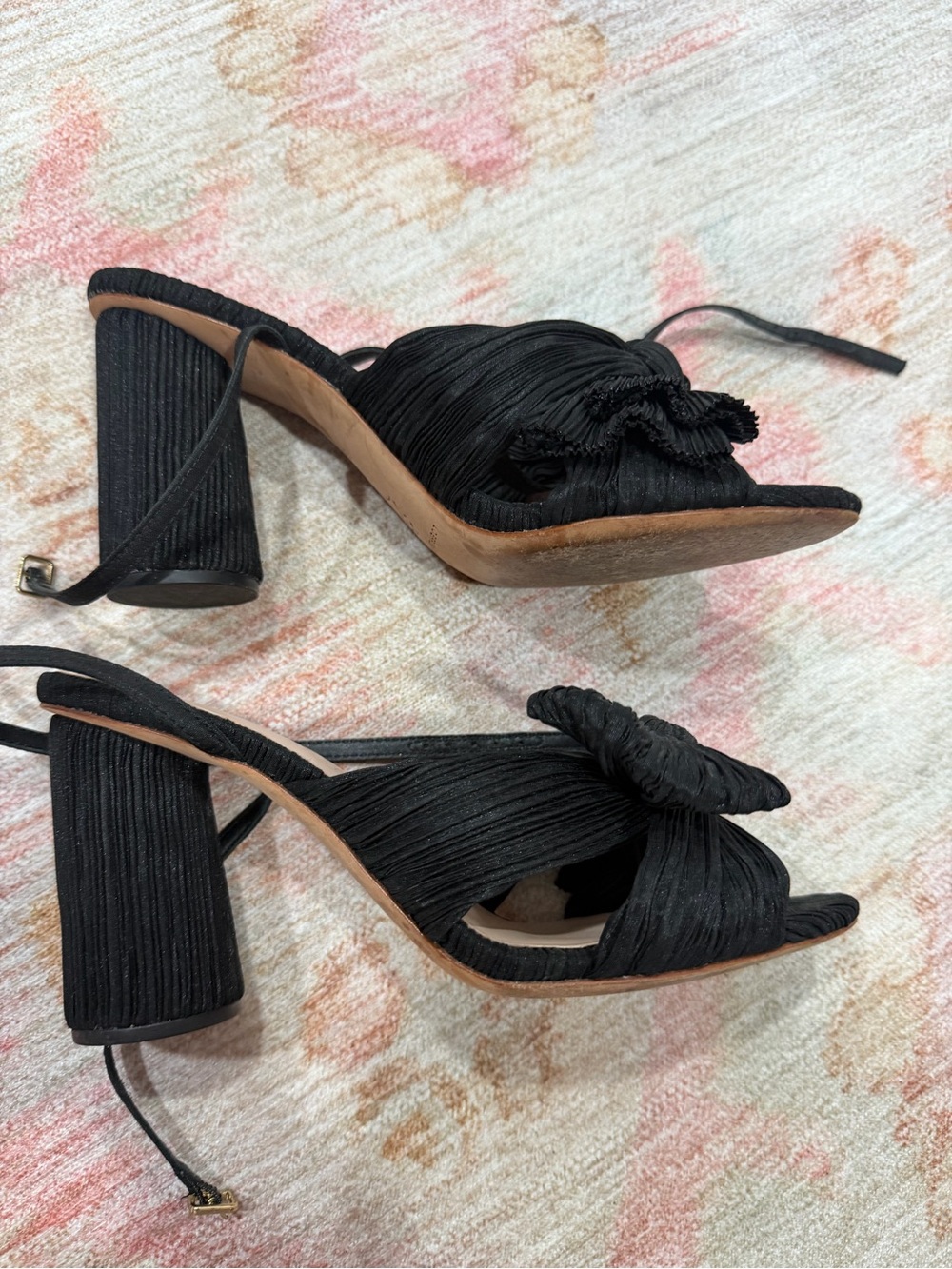 Loeffler Randall Black Knotted Bow Sling Heels - Picture 9 of 13